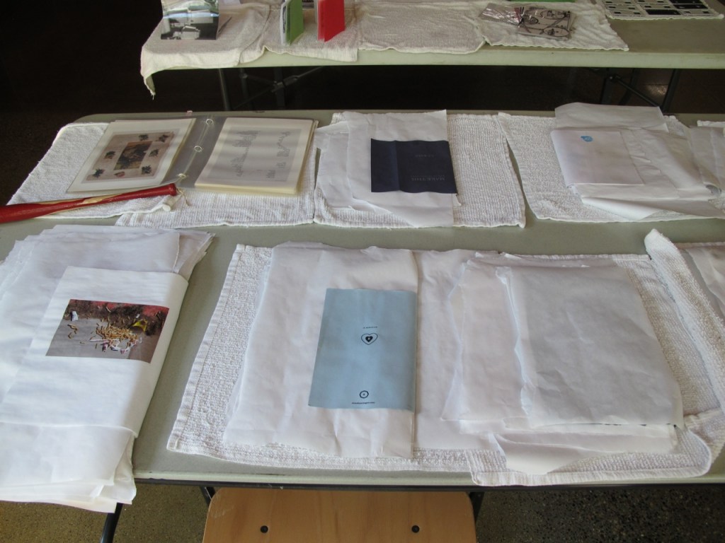 Triage table in the Great Hall. 